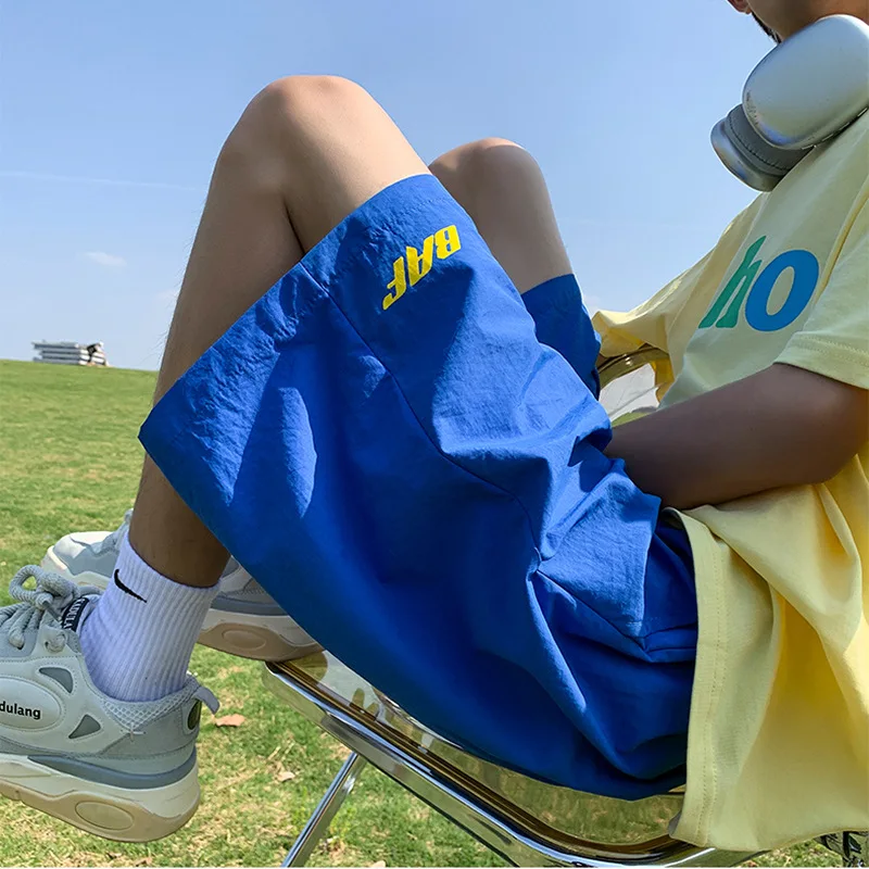 Pink Shorts Male Thin Summer Beach Paragraph 5 Minutes Of Pants American Basketball Sports Leisure Pants Popular Logo Big Shorts