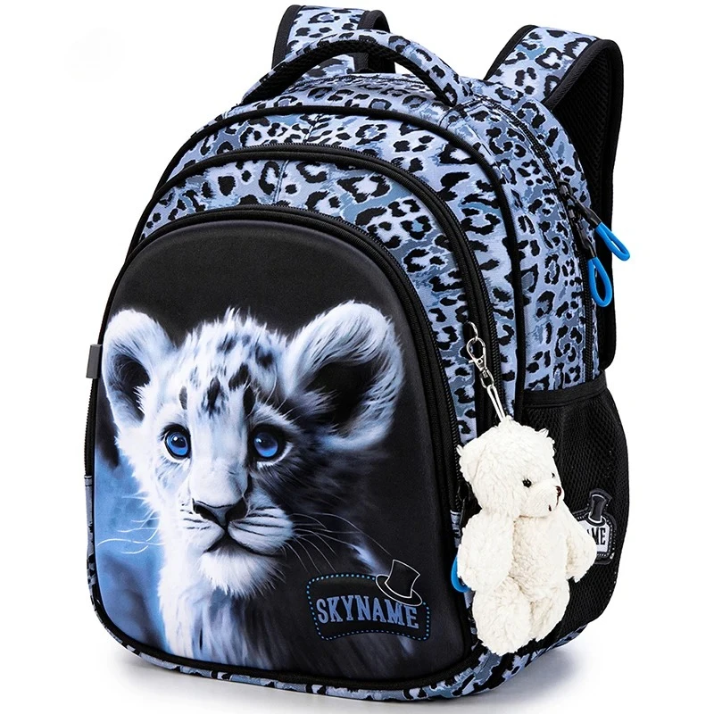 Cartoon Animal Prints Girls School Bags Leopard Children Orthopedic Backpacks For School Students Bookbags Kids Satchels Mochila 1