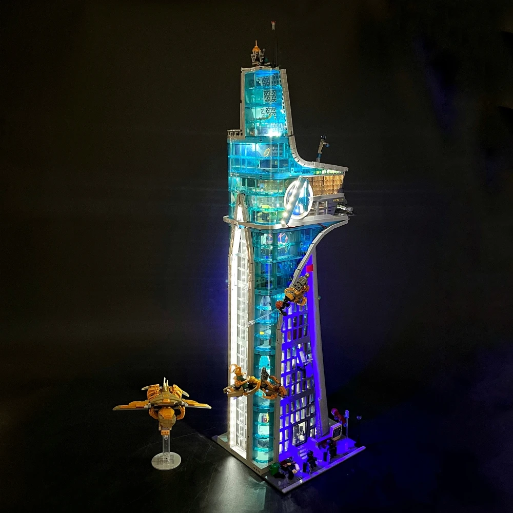 BYB LED Light Kit For 76269 Avengers Tower Building Blocks Decorative Lamp Remote Control Not Include  Building 1