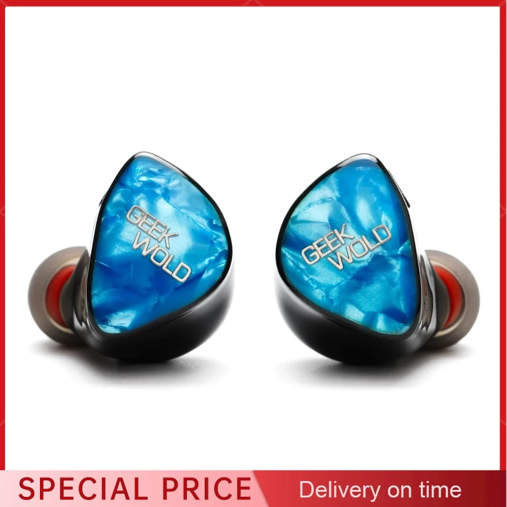 

Гибридные наушники-вкладыши Geek Wold GK20 IEMs 3BA + 2DD + 2PZT, музыкальные наушники, проводные наушники с 2-контактным Hi-Fi кабелем 4,4 мм