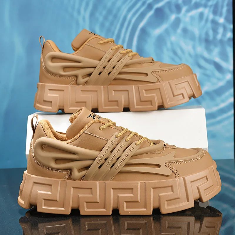 Minority design sense color matching shoes men plus size tide shoes ins Korean casual sports thick soled old men sneakers