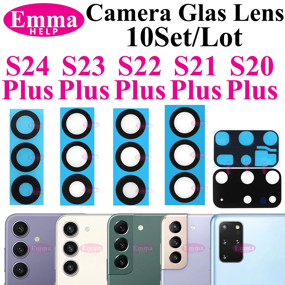 Premium Back Rear Camera Glass Lens Replacement - 10 Pack with Adhesive