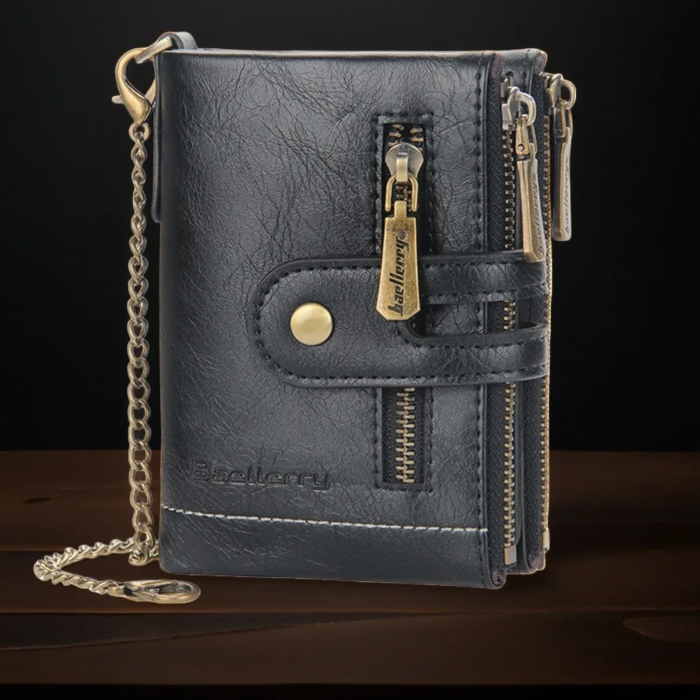 Baellerry Men's Short RFID Blocking PU Wallet Slim Front pocket Customizable Gift for Him