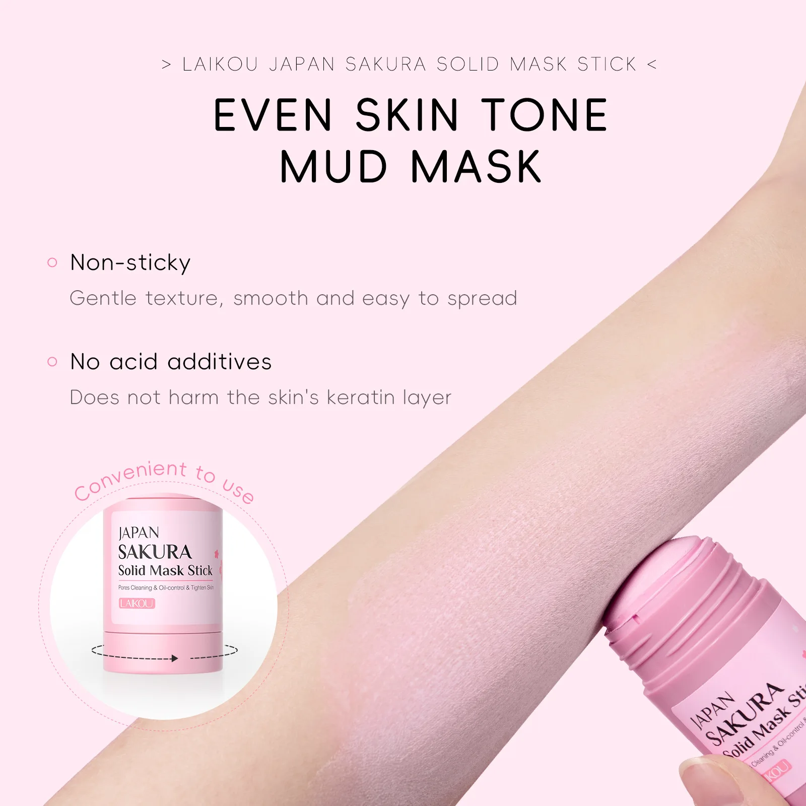 Sakura Solid Face Mask Stick Deep Cleaning Green Tea Facial Mask Reduces Blackhead Pores Oil Control Moisturizing Mud Mask 40g 3 Sakura Solid Face Mask Stick Deep Cleaning Green Tea Facial Mask Reduces Blackhead Pores Oil Control Moisturizing Mud Mask 40g - Image 3