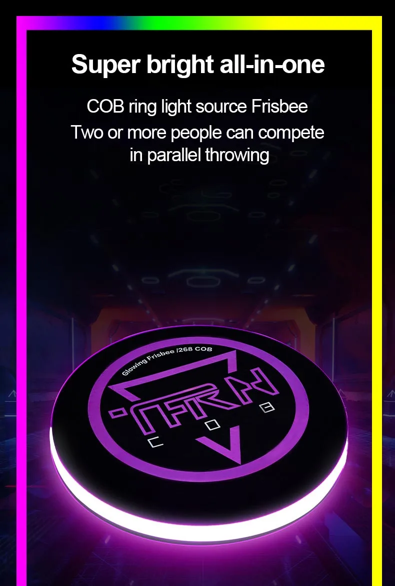 2023 מכירה לוהטת Led זוהר עף דיסק חיצוני חוף עגול ספורט מעופף דיסק לילה ספורט רצועת אור מקור קיצוני צעצוע חדש