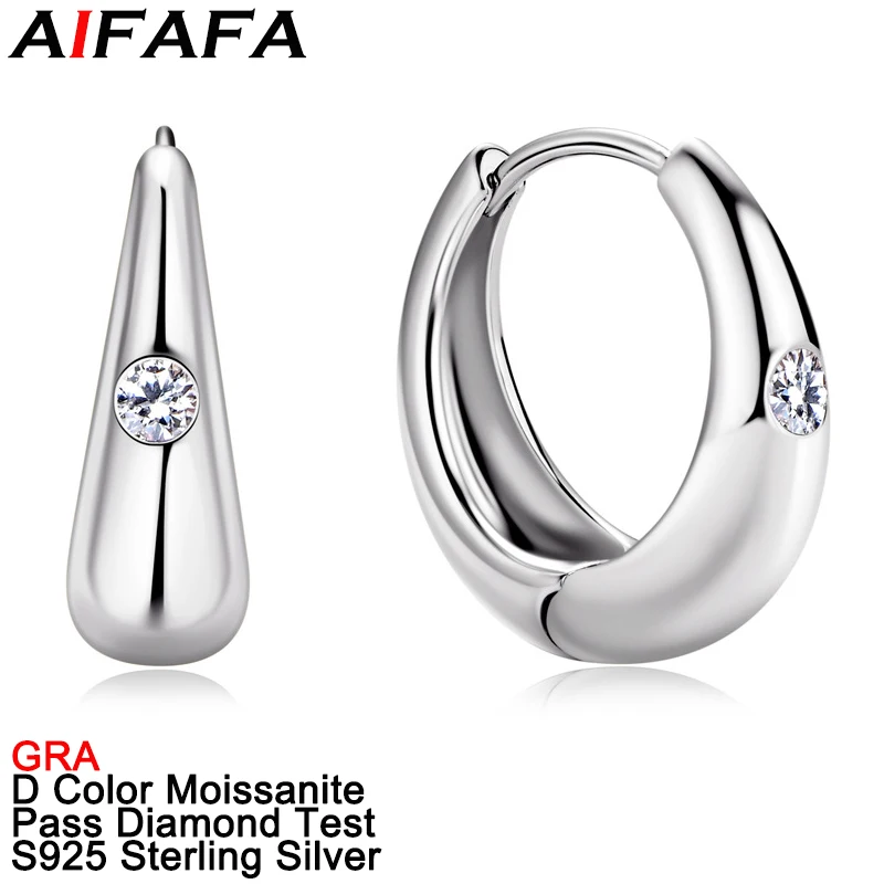 

AIFAFA D Color Sparkle Moissanite Stud Earrings for Women 100% S925 Pure Silver Ear Stud Gemstone Jewelry Pass Diamond Test GRA