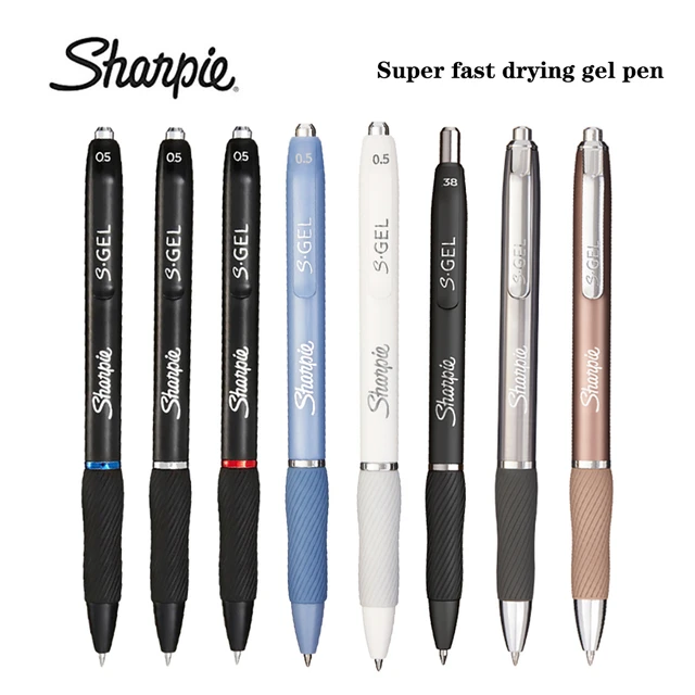 Sharpie S-Gel Pens - Medium Pen Point - 0.7 mm Pen Point Size - Black Gel-based  Ink - White Metal Barrel - 8 / Pack - Reliable Paper