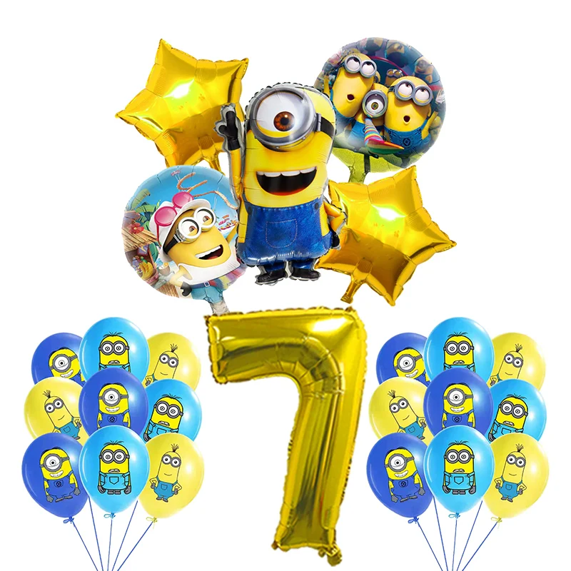 Yellow Man Cartoon Birthday Party Decorations Aluminum Foil Balloons Disposable Tableware For Kids Event Supplies Child Gifts - Image 4