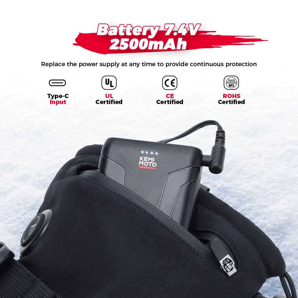 Kemimoto加熱手袋冬の雪モービルスクーターバイクスキーグローブ防水タッチスクリーン充電式バッテリーハンティング釣り バイクグローブ 冬用 防寒 撥水 バイク用グローブ冬 防風スマホ対応