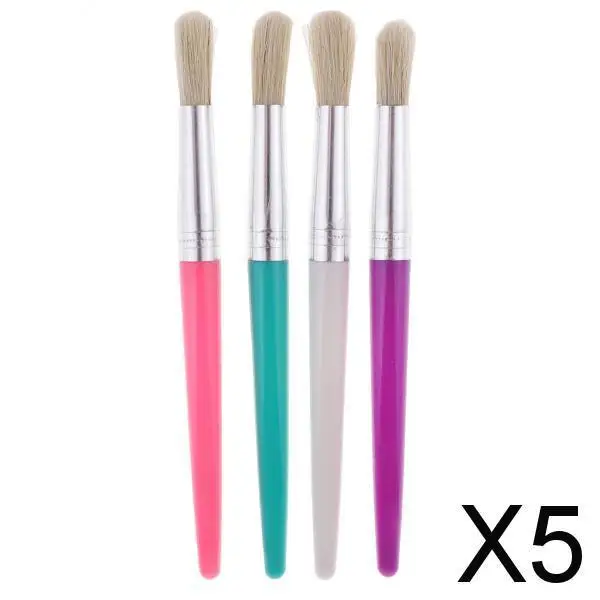 

5X 4x Round Synthetic Acrylic Oil Painting Brush Art drawing pen