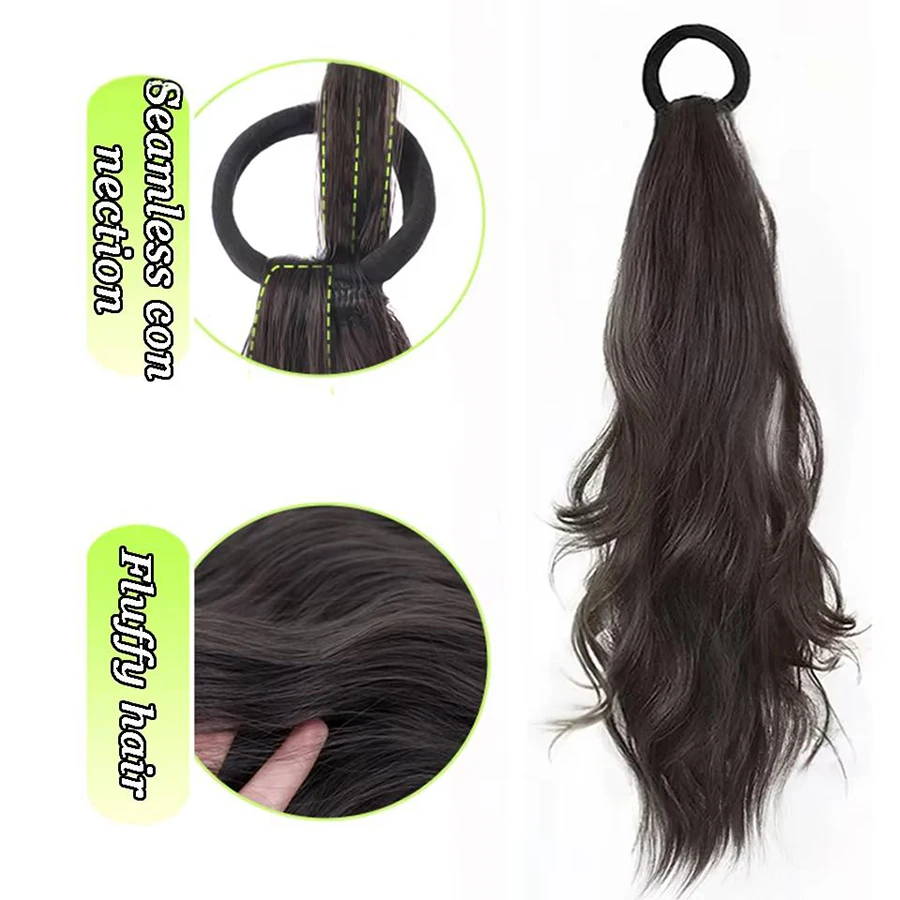 Synthetic Ponytail women's rubber band ponytail Korean style big wavy hair simulation hair natural temperament ponytail