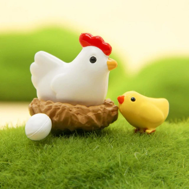 Statue d'œuf de poule jetable pour Pâques, jouet de fête, figurine de  ferme, fournitures de décoration en paille, coussinets artificiels,  sculpture animale, enge - AliExpress