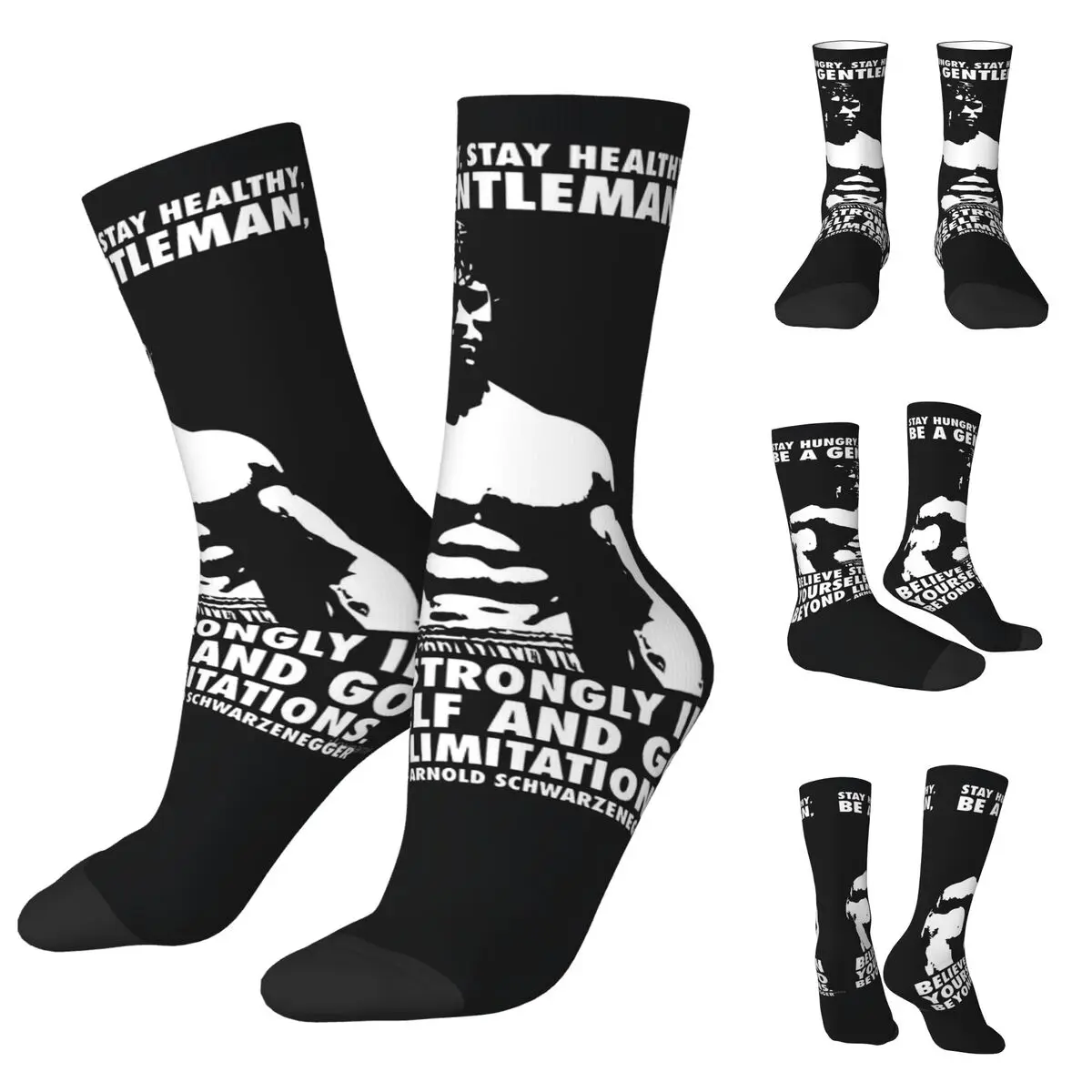 Casual Arnold Schwarzenegger Mr Olympia Unisex Socks,Hip Hop 3D Print Happy Socks Street Style Crazy Sock