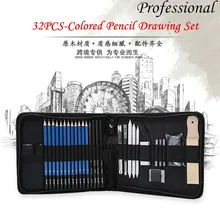 Ensemble de crayons de couleur professionnels, 32 pièces, pour dessin, peinture de croquis, crayons de coloriage, pour fournitures scolaires de papeterie artistique pour artistes