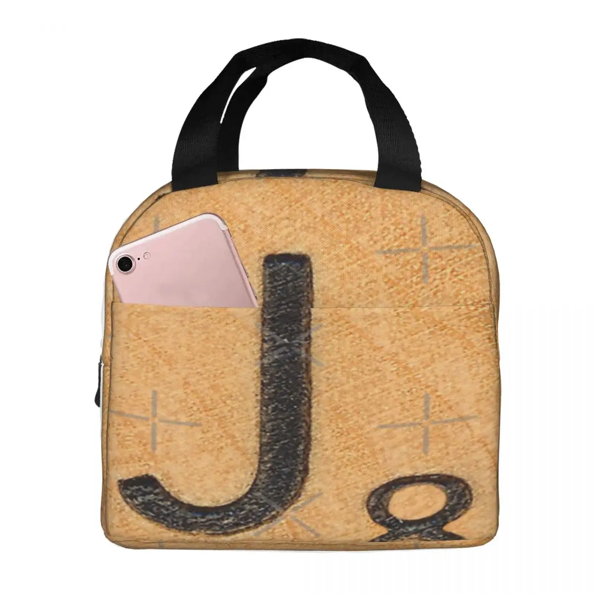 Scrabble Letter Tile 'J' Lunch Tote Lunch Box Lunch Box Bag Borsa Per Alimenti Per Bambini
