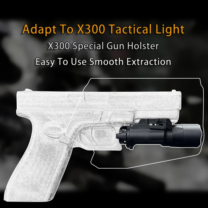 Tactical Kydex Waist Quick Release Pistol Holster with Light Bearing Capacity