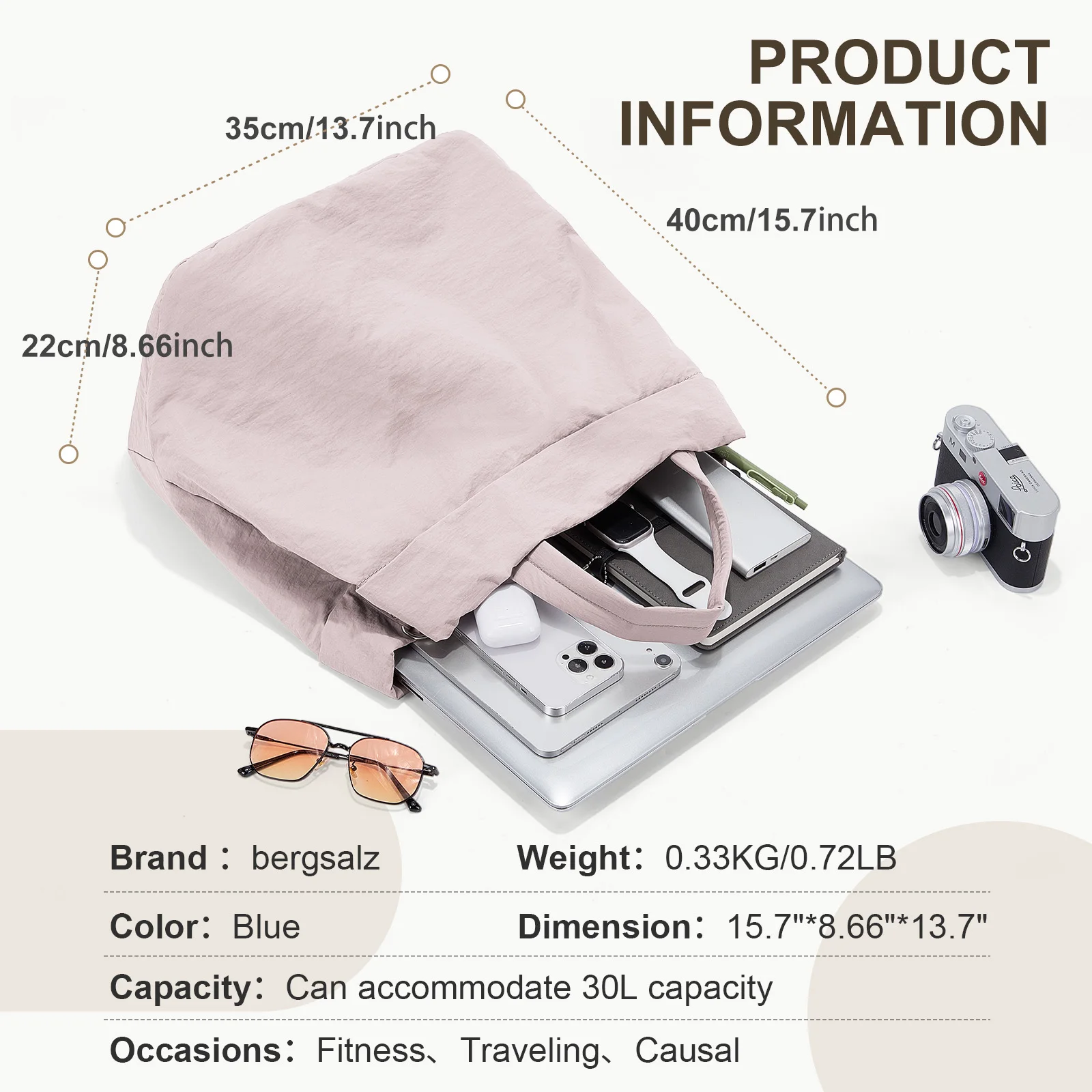 Large Capacity Storage Travel Bag Waterproof Handheld Crossbody Bag, Portable Organizer Fashionable Office Storage Bag for Women