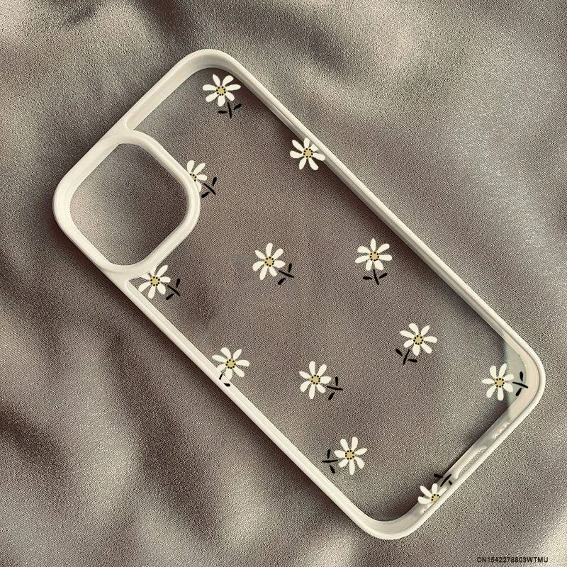Floral Elegance Clear Hard Phone Case - Trendy Flower Pattern Fashion Accessory