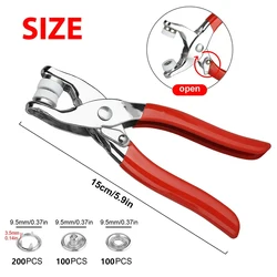 Comprehensive 400 - Piece Metal Snap Button and Tool DIY Kit (Plier and 400 Rings)