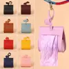 PU Leather Dog Poop Bag Dispenser Solid Color Portable Dog Waste Bag Cover Hangable Puppy Garbage Bags Holder