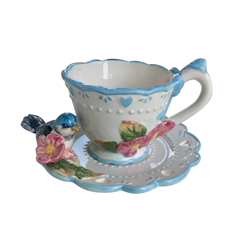 

Aiqingniao Coffee Set Set European Ceramic Flower Tea Cup Creative Wedding Gift