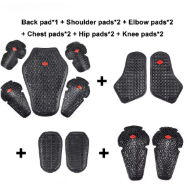 1/2/4/5/7/11PCS Motorcycle Shoulder Elbow Back Protector Pad Universal Motorbike Chest Pads Soft Motorcycle Jacket Insert Armor