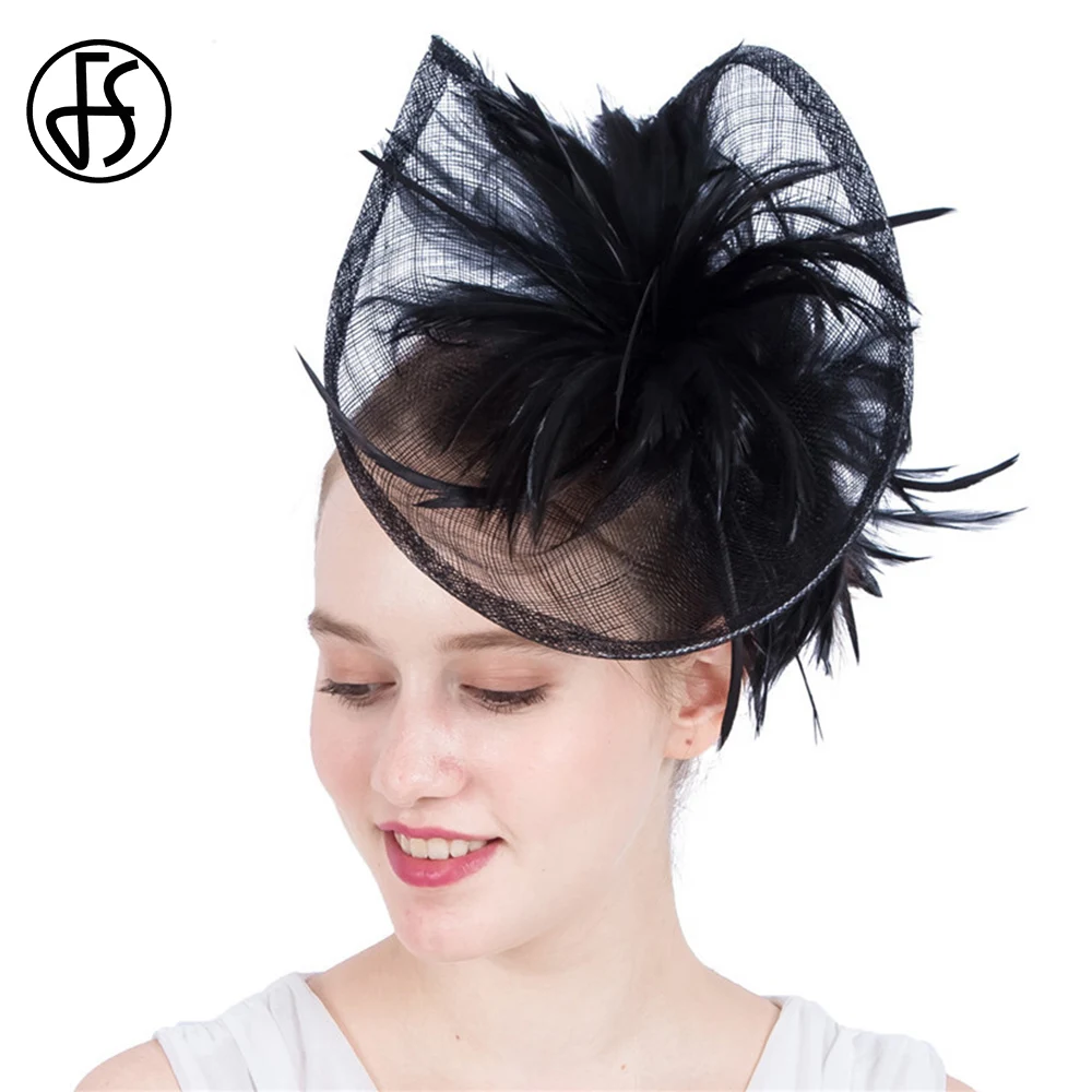 Fs British Black Golden Royalblue Hats For Women Church Party Fedora