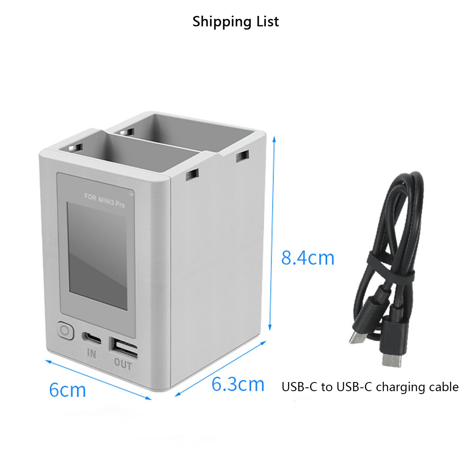 Chargeur Batterie Hub Bidirectionnel pour DJI Mini 3/4 Pro