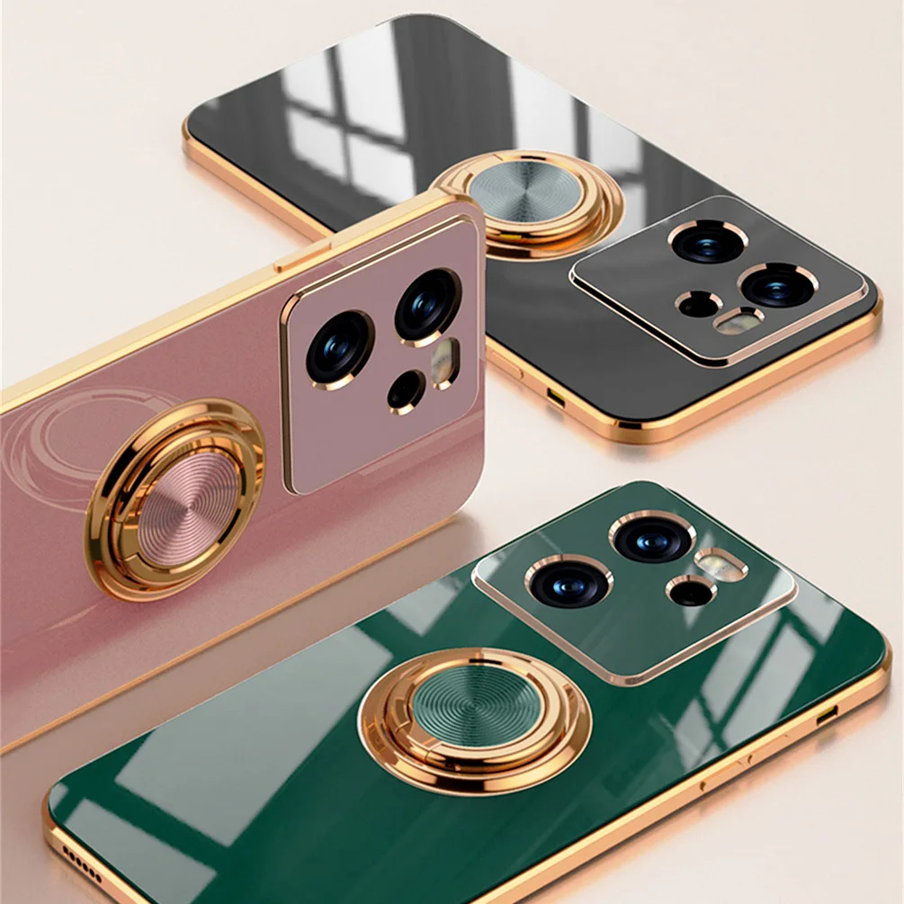 Schöne Plating-Hülle für Xiaomi 13T 13 12T Pro 12 11T 12X 11 Ultra Lite 11i 10T 10 Ringständer Autohalter-Abdeckung_voghion.com