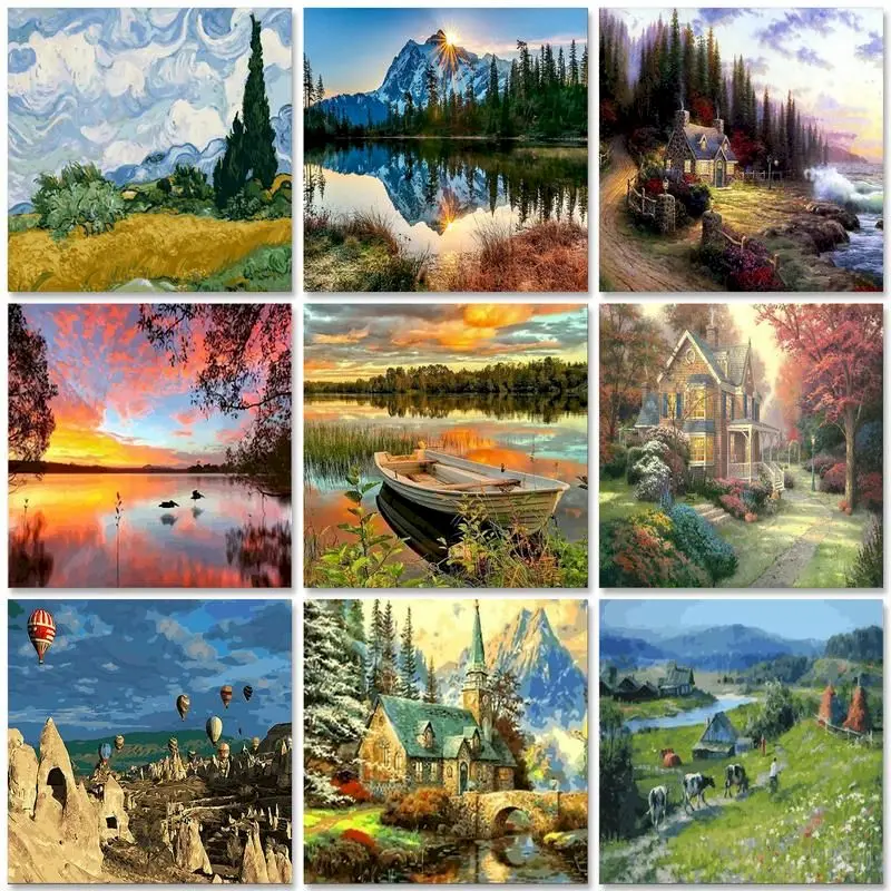 

GATYZTORY Interior Painting by numbers Landscape Acrylic paints Picture Drawing Scenery DIY Pictures by numbers Wall art Home de