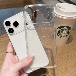 Clear Glitter Design Shockproof Protective Case - Slim TPU Back Cover, Cute & Girly for iPhone 17 Pro