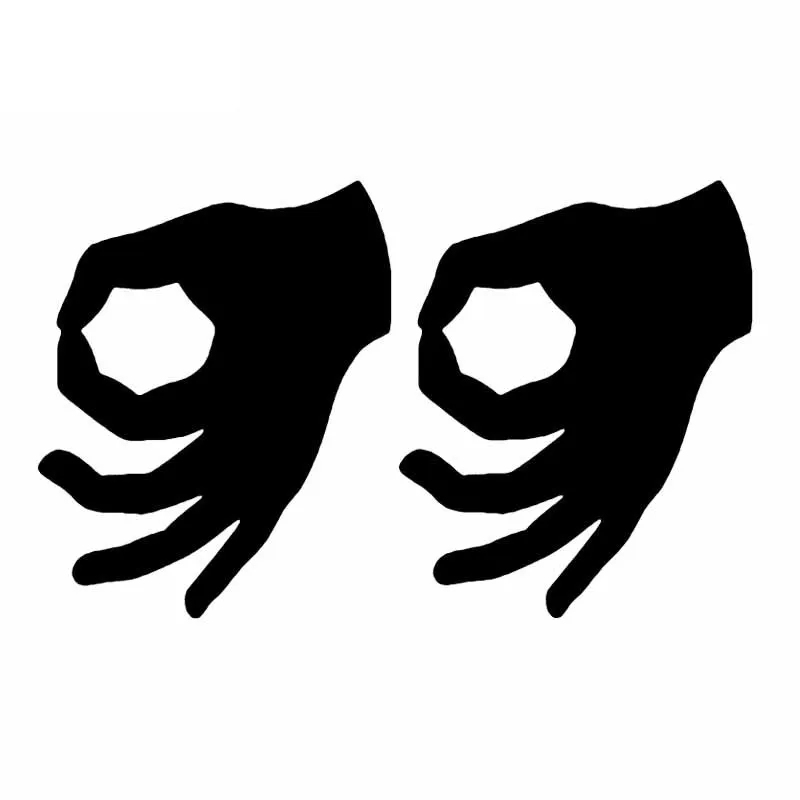 

Handsome Two Ok Hands Shape Creative Fashion Car Window Applique Personality Pvc Waterproof Applique Black/white, 18cm * 11cm
