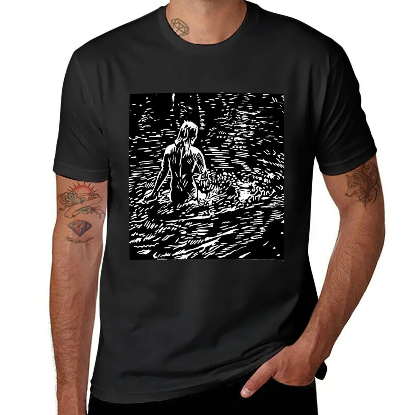 

New Joanne Gwatkin-WilliamsAustralia “Ripples” Linocut T-Shirt sublime t shirt boys t shirts Men's cotton t-shirt