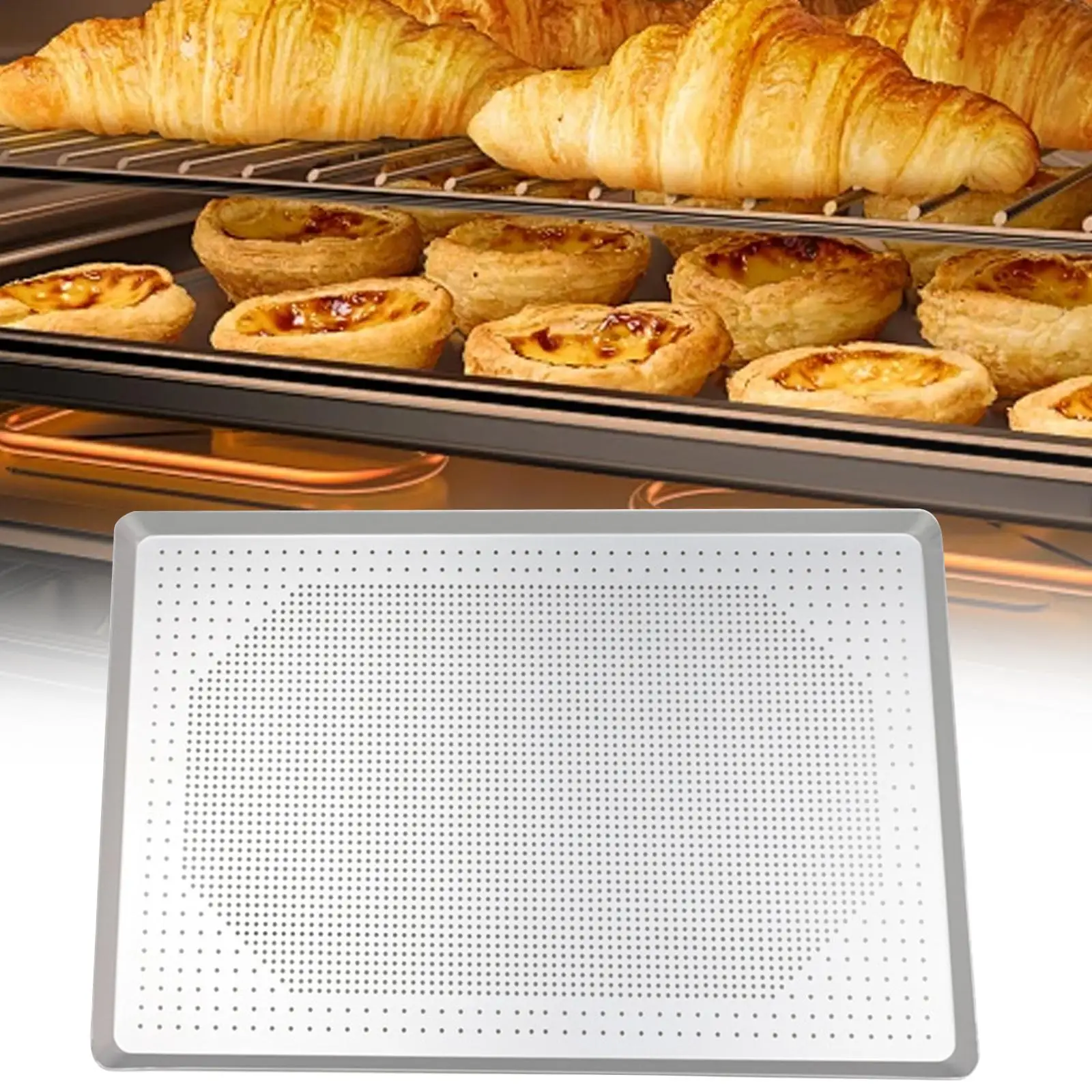Aluminum Perforated Sheet Pan Pizza Pan, Bakeware,Oven Tray Baking Pan Cookie Sheet for Party Home Restaurant Baking Roasting