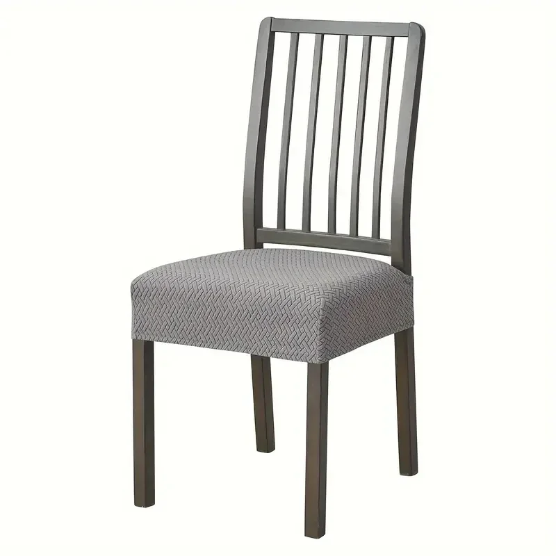 Stretch Jacquard Dining Chair Seat Cover - Solid Color, Removable & Anti-Dust