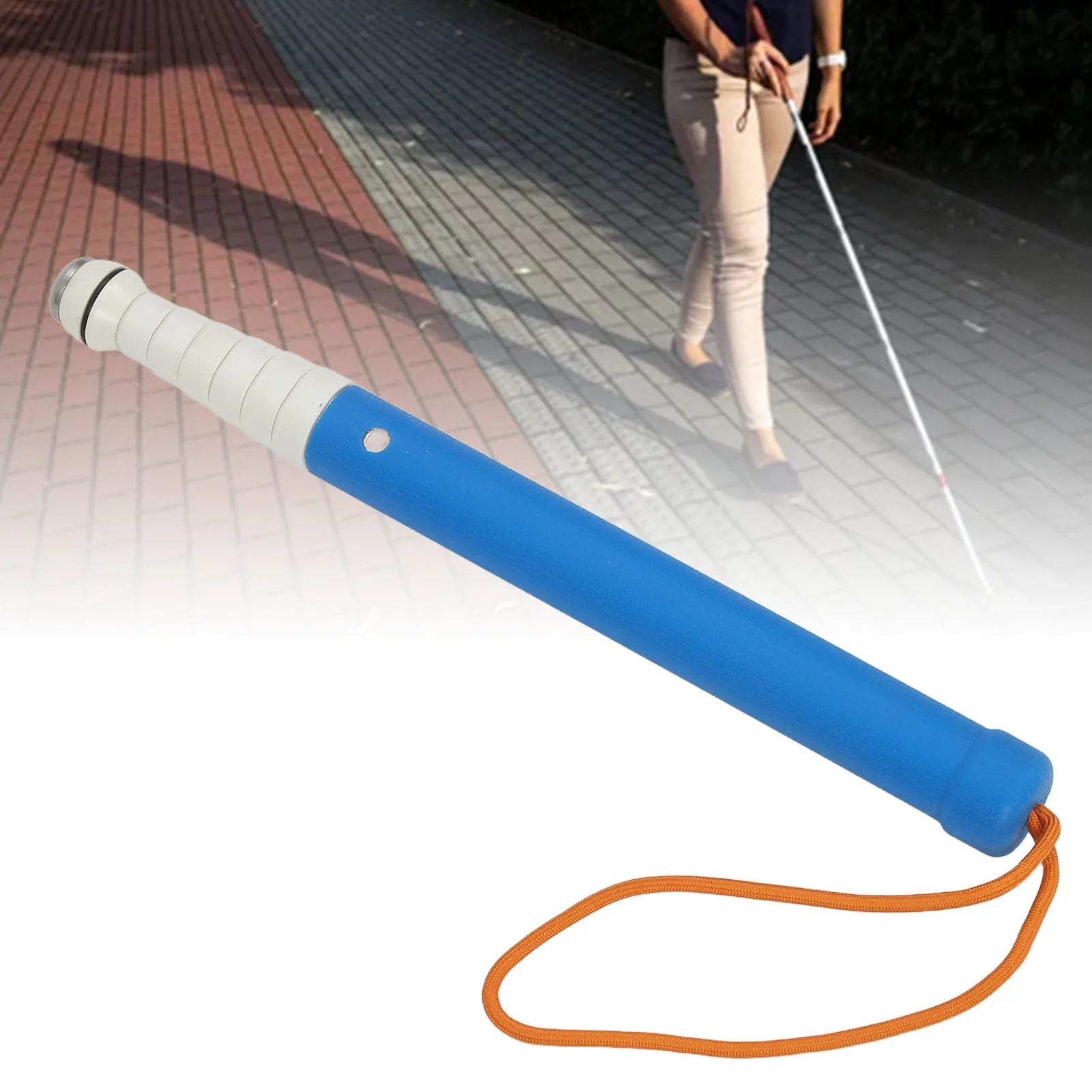 Blind Cane Reflective Titanium Alloy Foldable Easy Grip Lightweight Sturdy for Elderly Vision Impaired People Folding Blind Cane walking cane
