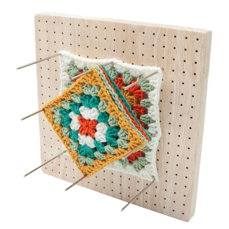 Crochet Blocking Board Kits with Stainless Rod Pins For Knitting Granny Square Crochet Board Crafting LoverssGifts