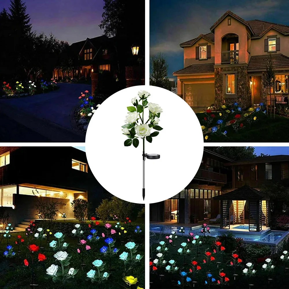 5-Head Solar LED Rose Flower Garden Light 6