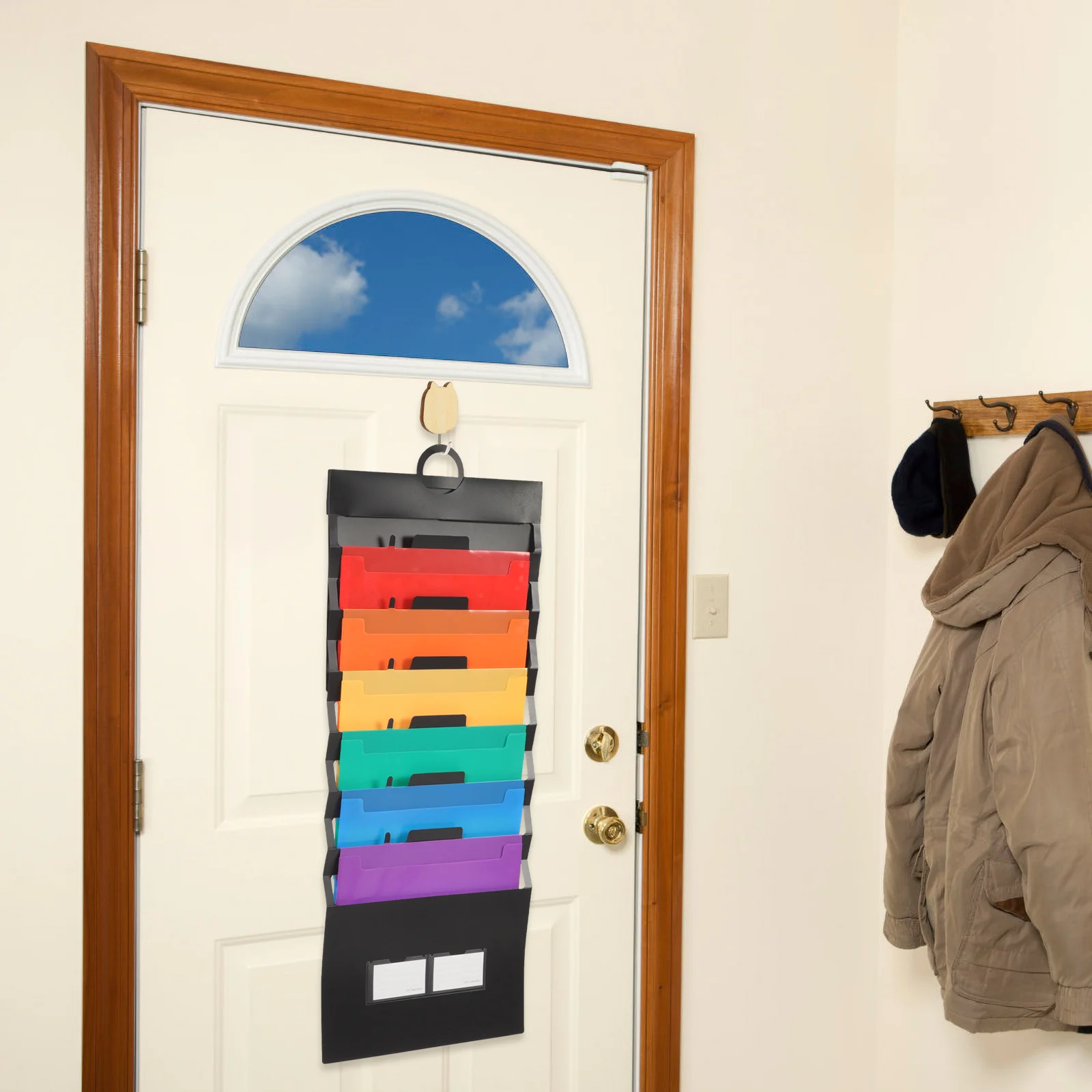 

Радужная Сумка-гармошка, органайзер для файлов, папки большой емкости, держатель, сумка, подвесной полипропиленовый пластиковый уличный органайзер для документов