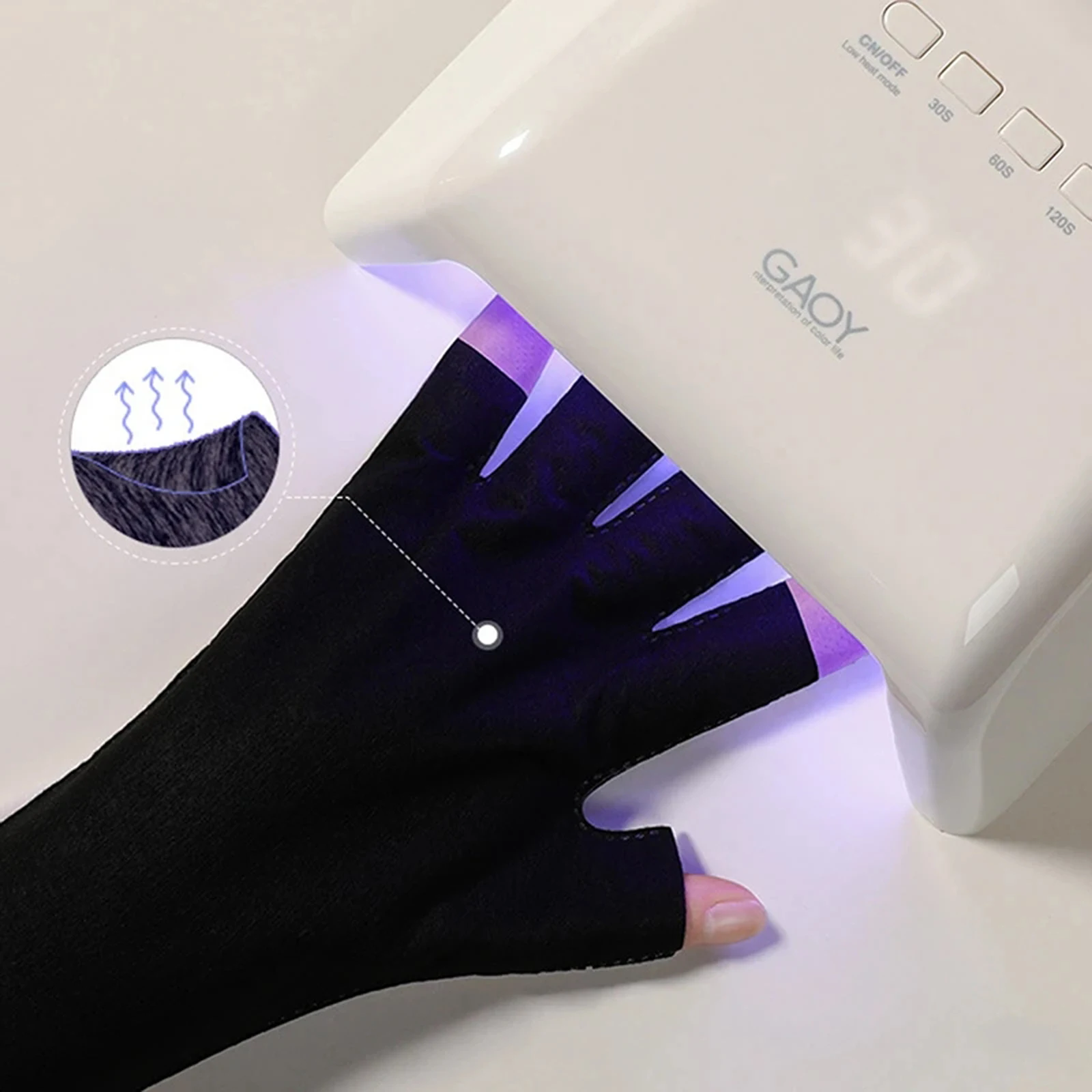 1 Pair Anti UV Radiation Protection Gloves LED Lamp Nail Protection Glove Nail Art Gel Nail Dryer Light  Nail Art Manicure Tools