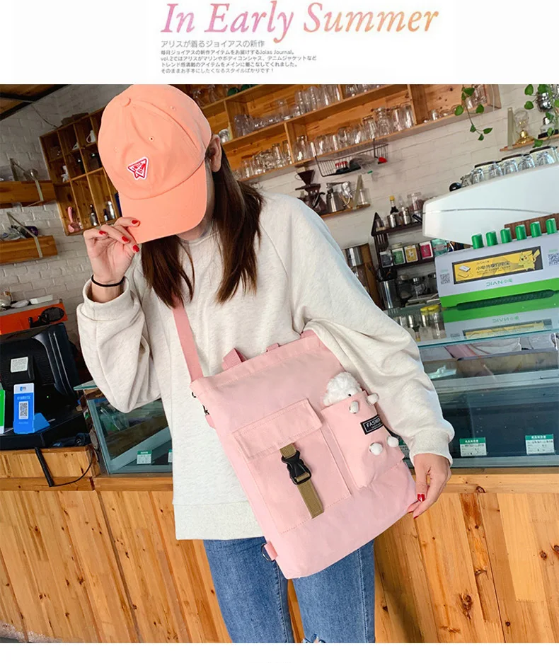 cute bear cartoon bags large cotton canvas tote student shoulder