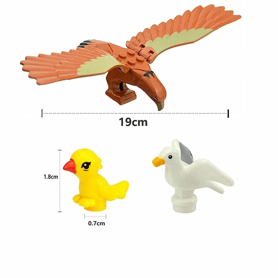 thumbnail image 1 of Bloques de construcción de animales MOC, escena de partículas pequeñas, tigre, oveja, pato, caballo, ballenas, modelo educativo, zoológico, regalo ensamblado, ladrillos de juguete DIY, 1 of 5