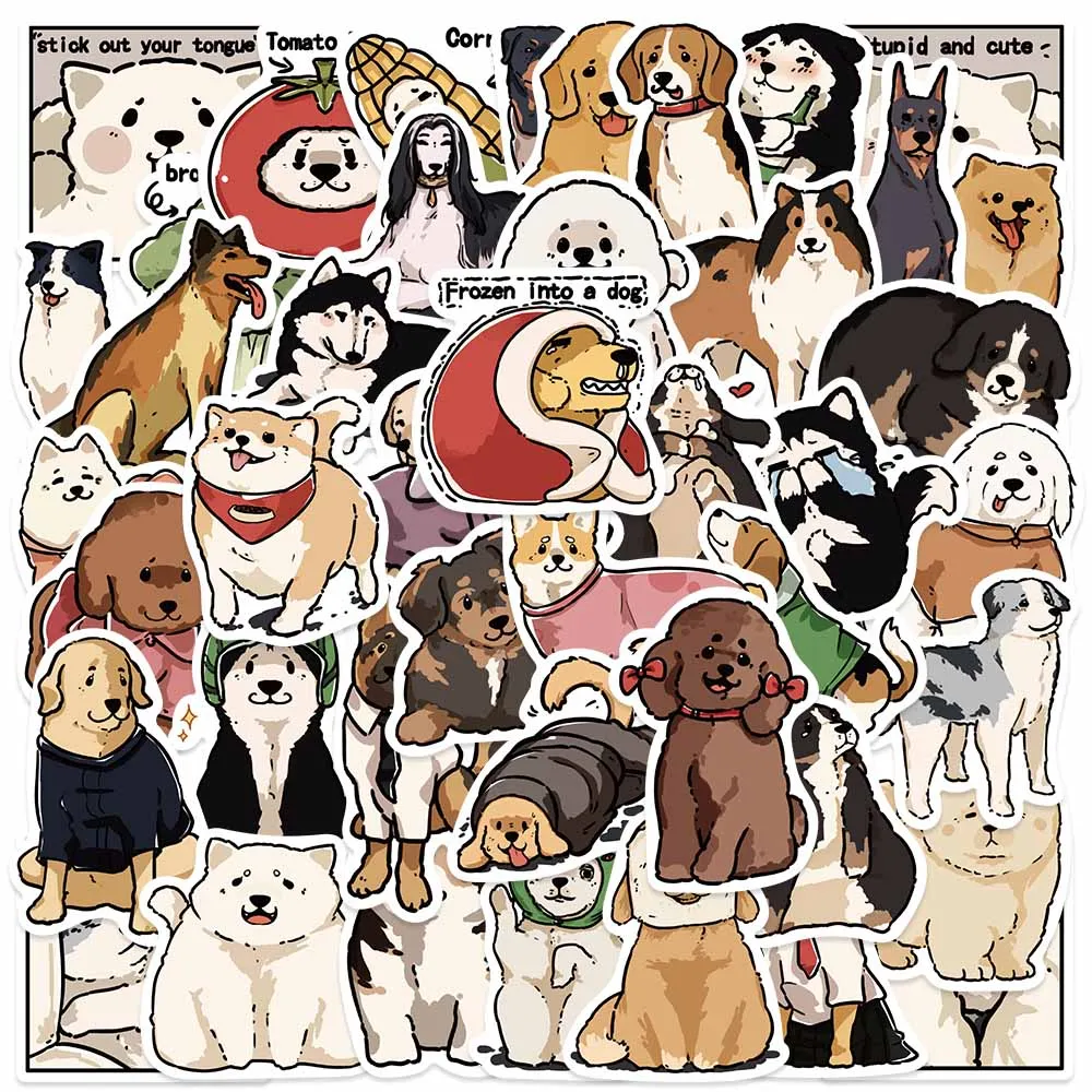 

50pcs Cartoon Meets Puppy Anime Stickers Dog Kawaii for DIY Travel Luggage Guitar Fridge Laptop Graffiti Sticker Kid Decal
