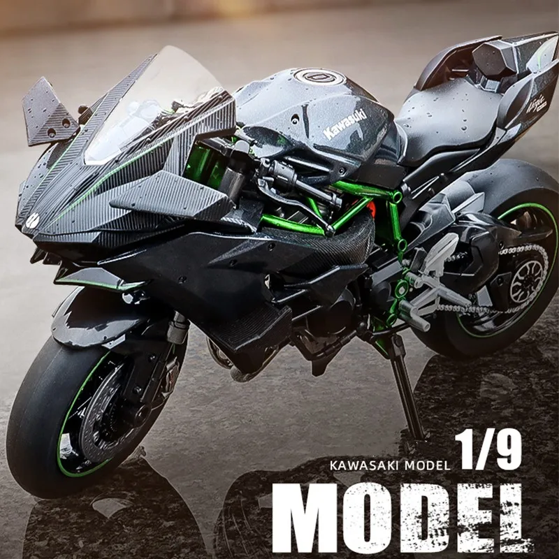 1/9 kawasaki h2r liga de corrida motocicleta alta simulação metal