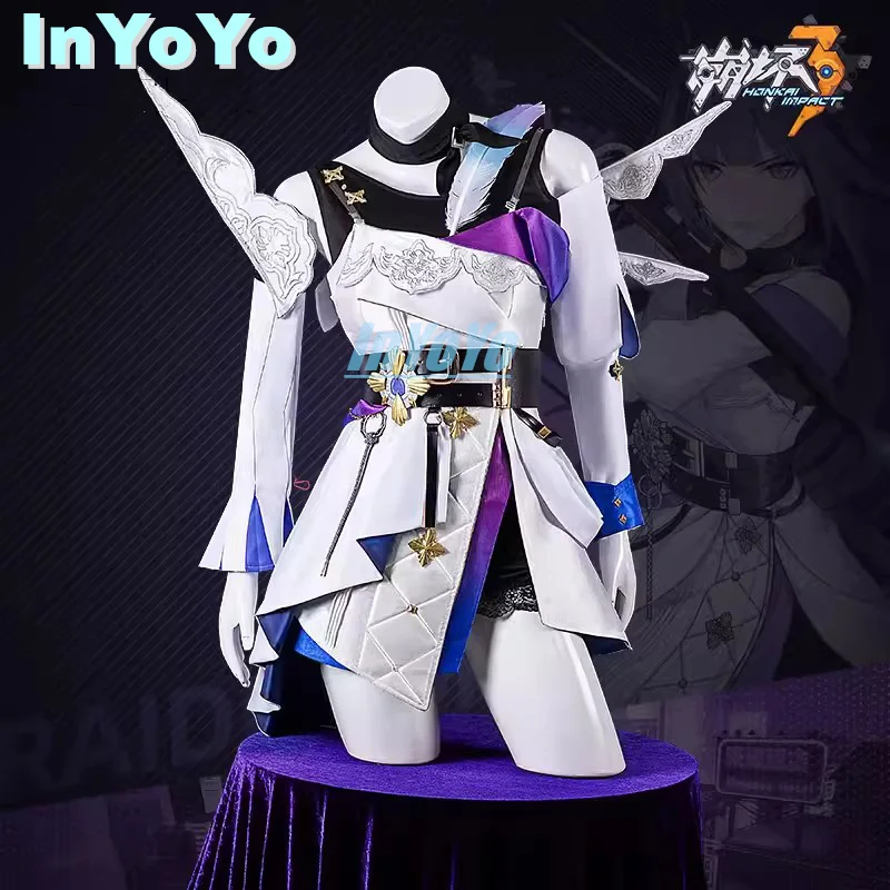 

InYoYo Raiden Mei Cosplay Costume Honkai Impact 3 Cos Game Suit Uniform Dress Halloween Party Outfit For Women XS-3XL New