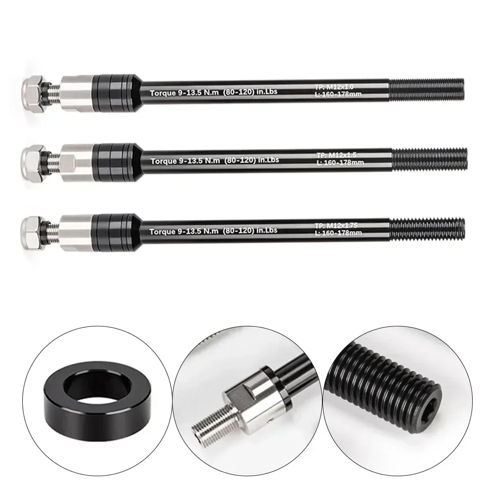 Bicycle Trailer Thru Axle Adapter Bike Front Fork Axle 160-178mm Practical Aluminum Alloy Adapter Cycling Accessories 1pcs bicycle axle adapter