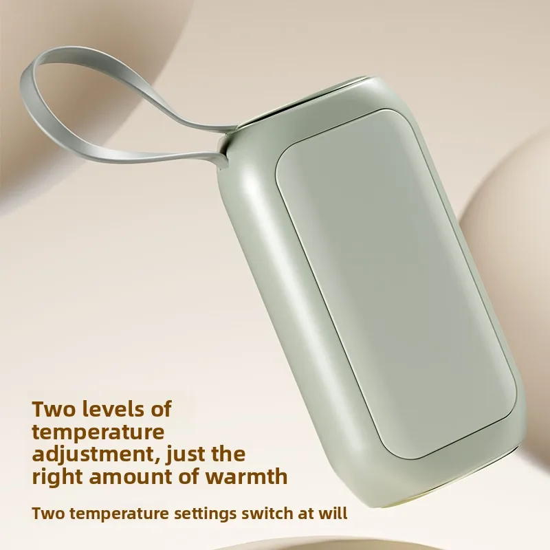 USB Charging Detachable Hand Warmer, Digital Temperature Display Portable Heater Power Bank Lanyard 2 In 1