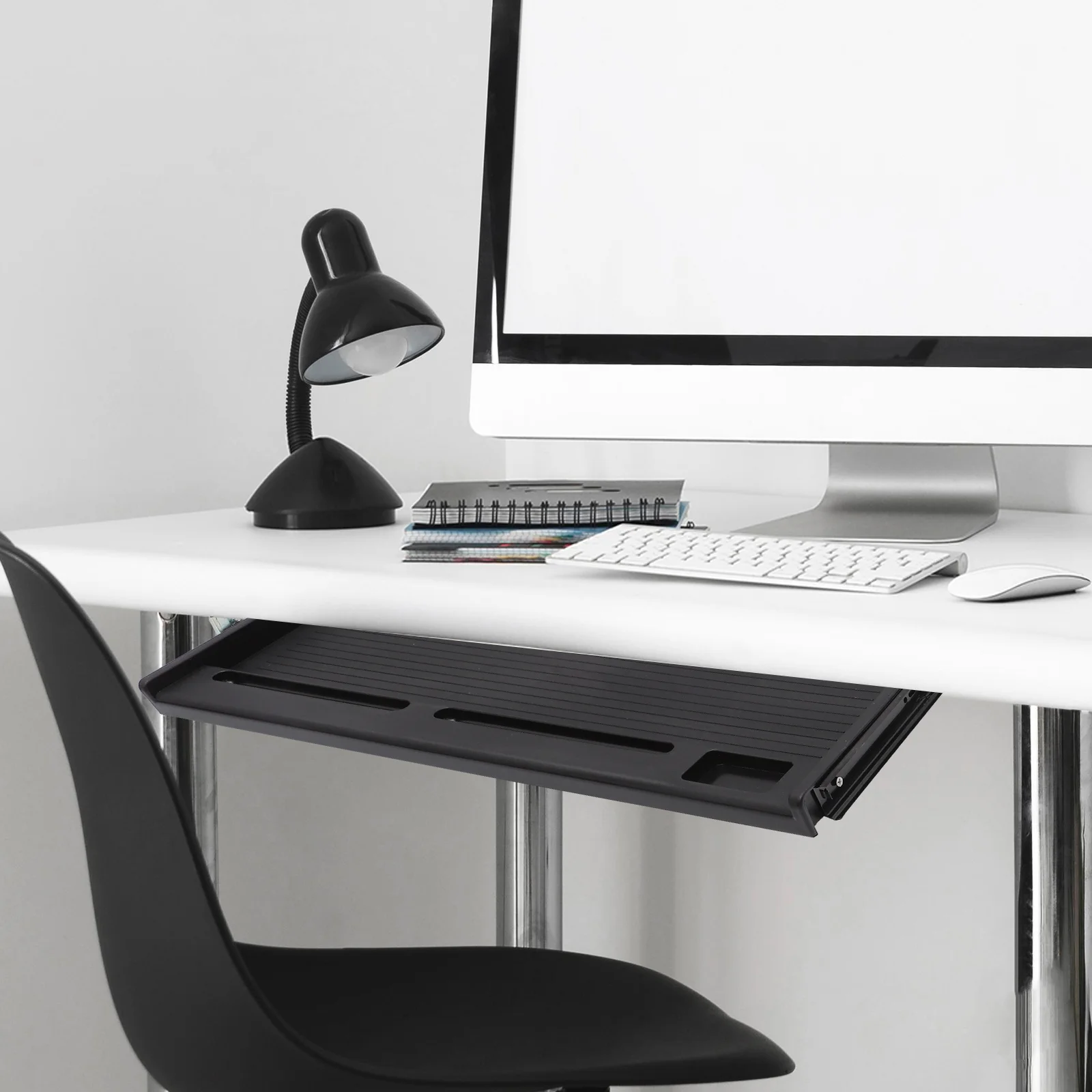 Gray White Keyboard Tray Laptop Rack Computer Shelf Storage Drawer Sliding Desk Mount Holder Under Desk Keyboard Tray Slide