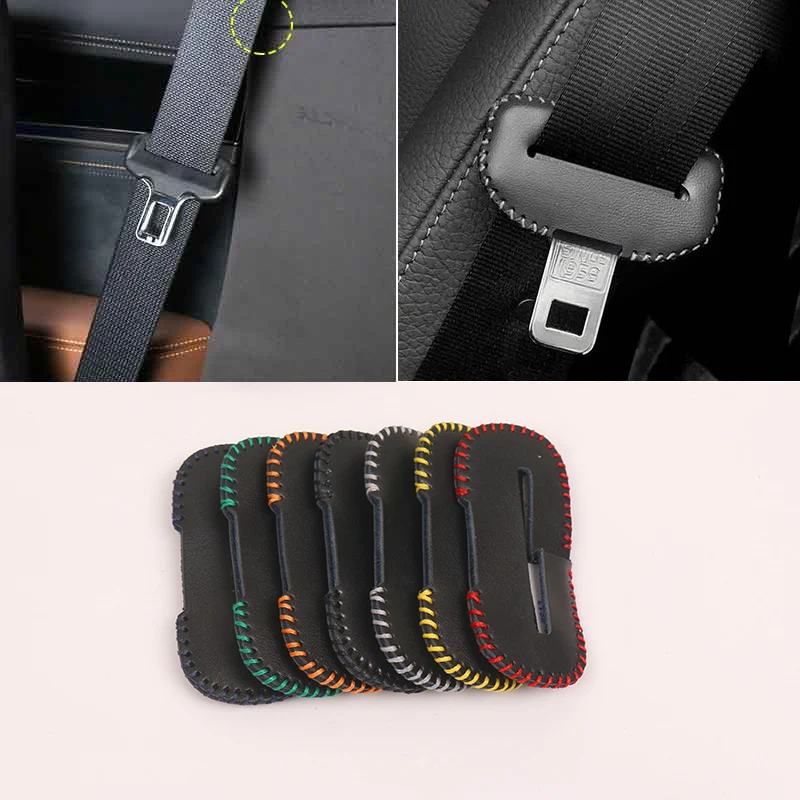 Universal Auto Sicherheits gurt Schnalle Clip Schutz Leder Innen knopf Fall  Anti-Kratz-Abdeckung Sicherheits zubehör - AliExpress