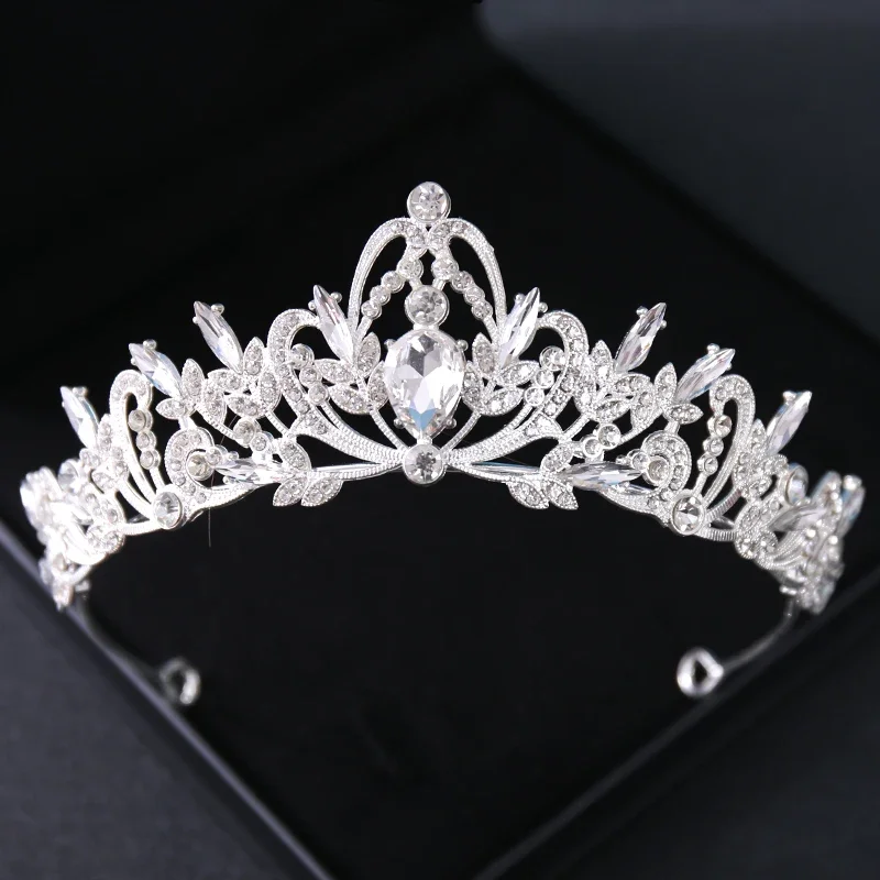 Silver Color Crown and Tiara Hair Accessories For Women Wedding Accessories Crown For Bridal Crystal Rhinestone Tiara Diadema